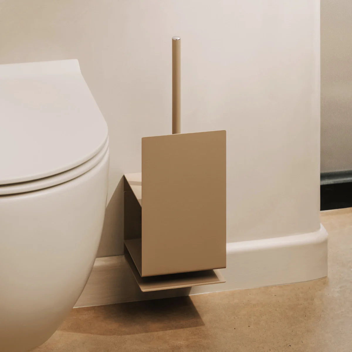 Porte-brosse WC Lugano – Design industriel en acier pour une salle de bain moderne