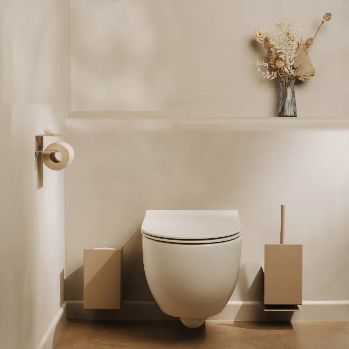 Porte-brosse WC Lugano – Design industriel en acier pour une salle de bain moderne